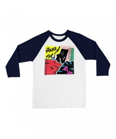 The Police 3/4 Sleeve Baseball Tee | Don't Stand So Close To Me Album Image Distressed Shirt $13.48 Shirts