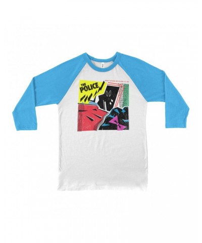 The Police 3/4 Sleeve Baseball Tee | Don't Stand So Close To Me Album Image Distressed Shirt $13.48 Shirts