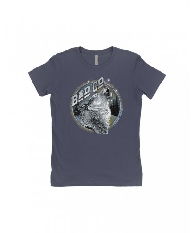 Bad Company Ladies' Boyfriend T-Shirt | Wolf Pack Tour 1976 Distressed Shirt $10.48 Shirts
