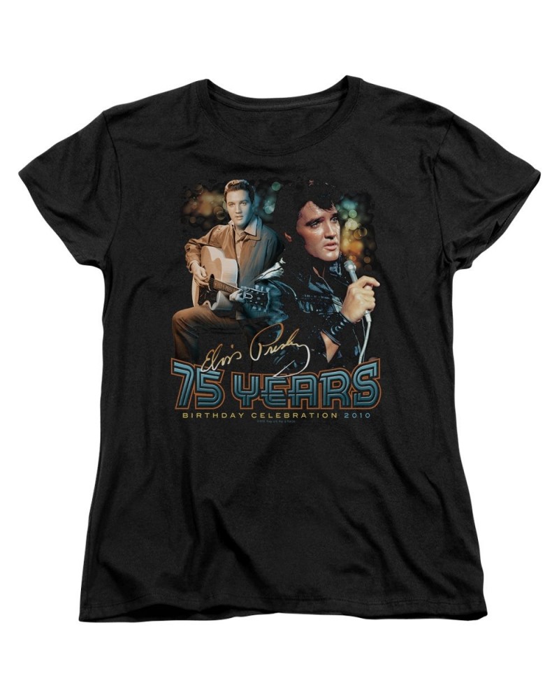 Elvis Presley Women's Shirt | 75 YEARS Ladies Tee $5.76 Shirts