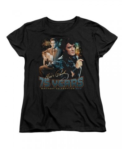 Elvis Presley Women's Shirt | 75 YEARS Ladies Tee $5.76 Shirts