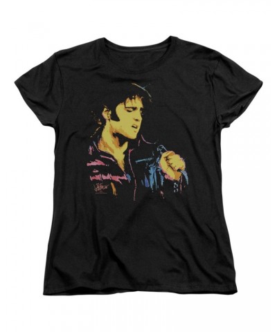 Elvis Presley Women's Shirt | NEON ELVIS Ladies Tee $8.46 Shirts