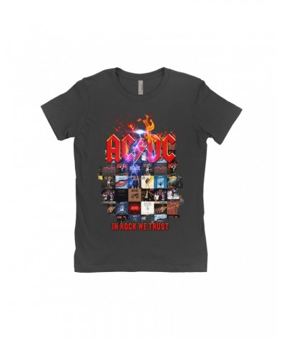 AC/DC Ladies' Boyfriend T-Shirt | In Rock We Trust Album Collage Shirt $12.48 Shirts