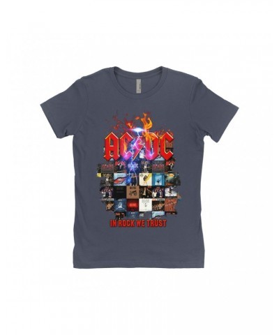 AC/DC Ladies' Boyfriend T-Shirt | In Rock We Trust Album Collage Shirt $12.48 Shirts