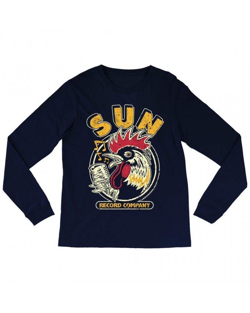 Sun Records Long Sleeve Shirt | Vintage Rooster Record Label Logo Distressed Shirt $11.38 Shirts