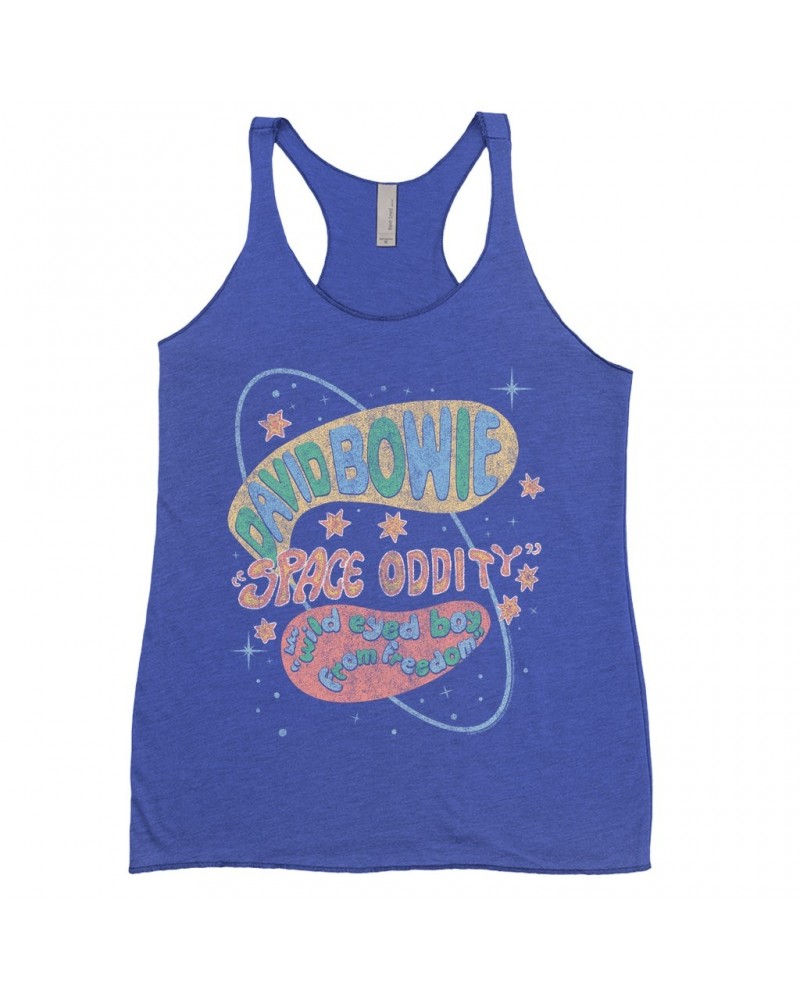 David Bowie Ladies' Tank Top | Pastel Space Oddity Distressed Shirt $10.71 Shirts