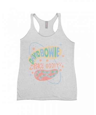 David Bowie Ladies' Tank Top | Pastel Space Oddity Distressed Shirt $10.71 Shirts