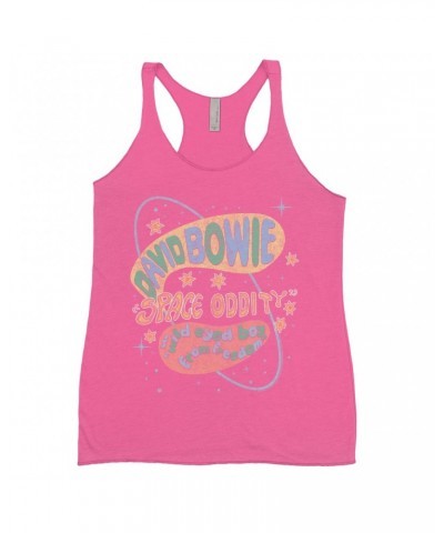 David Bowie Ladies' Tank Top | Pastel Space Oddity Distressed Shirt $10.71 Shirts