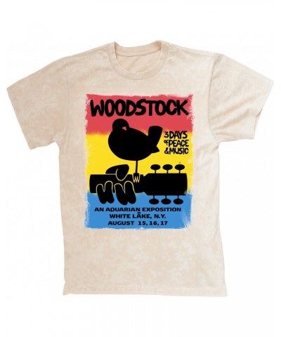 Woodstock T-shirt | Colorful Ombre Festival Poster Image Mineral Wash Shirt $11.38 Shirts