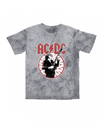 AC/DC T-shirt | Angus Young In Bolts Design Distressed Color Blast Shirt $13.48 Shirts