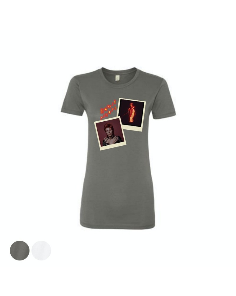 David Bowie Women's Pin Ups Polaroids T-Shirt $11.70 Shirts