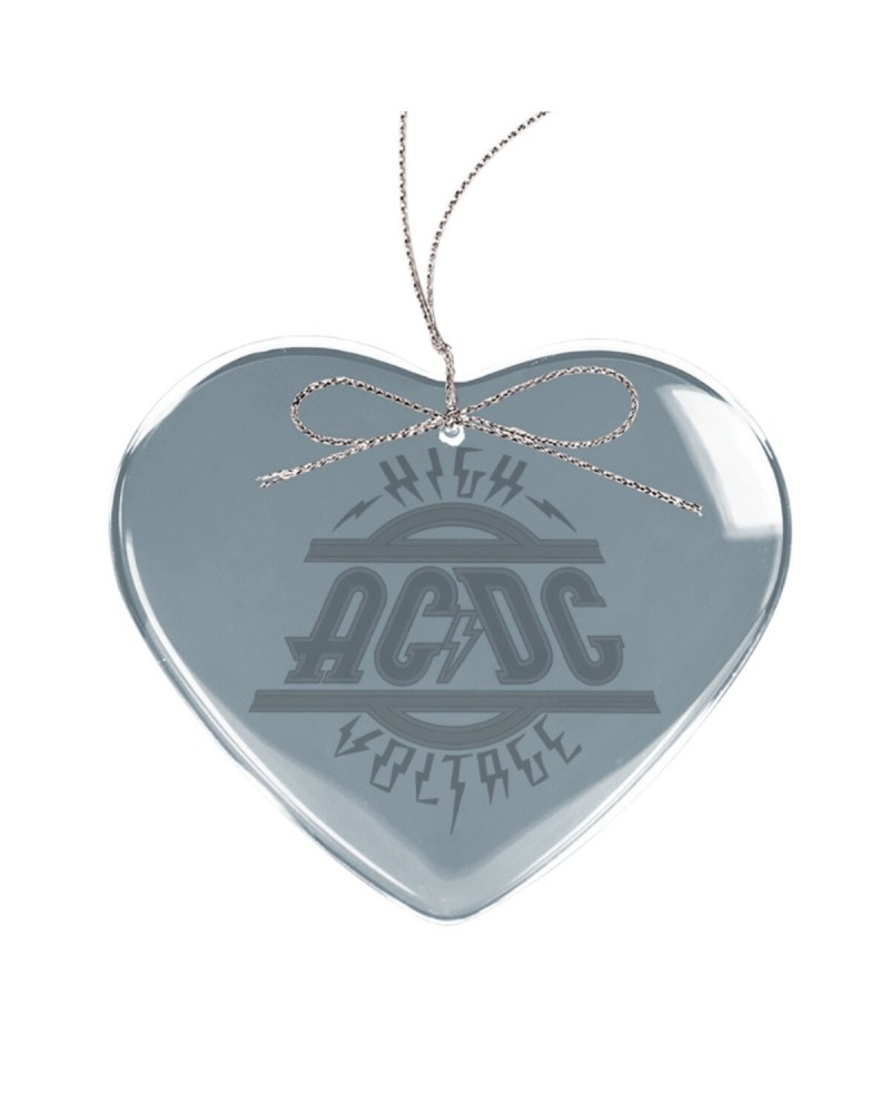 AC/DC High Voltage Heart Laser-Etched Glass Ornament $5.94 Decor