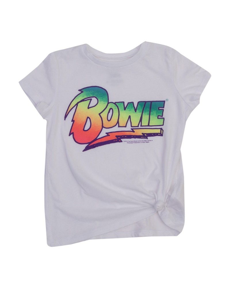 David Bowie Bowie Rainbow Logo Girls Tee $13.50 Shirts