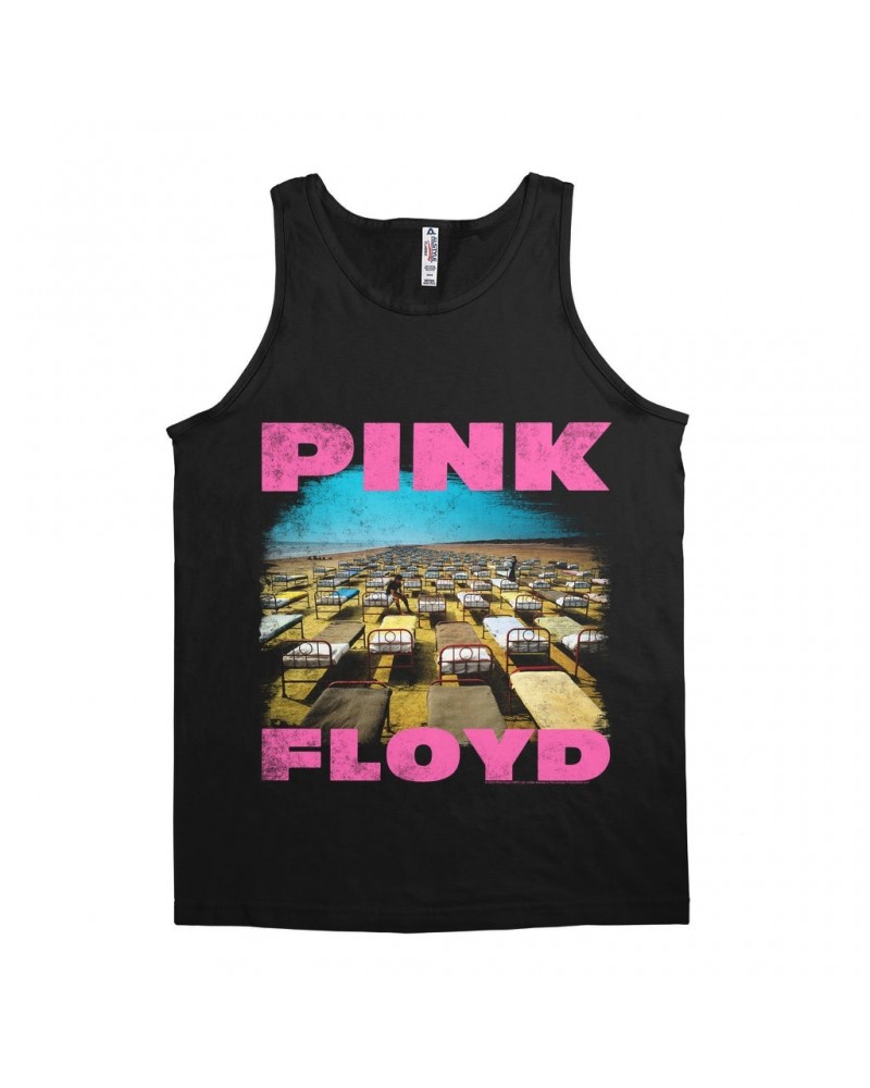 Pink Floyd Unisex Tank Top | Hot Pink Momentary Lapse Beds Distressed Shirt $10.48 Shirts