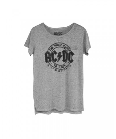 AC/DC Juniors We Salute You 1981 Burnout T-Shirt $6.88 Shirts