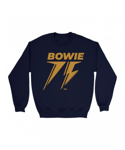David Bowie Sweatshirt | Gold 75th Logo Sweatshirt $11.18 Sweatshirts