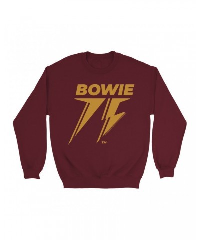 David Bowie Sweatshirt | Gold 75th Logo Sweatshirt $11.18 Sweatshirts