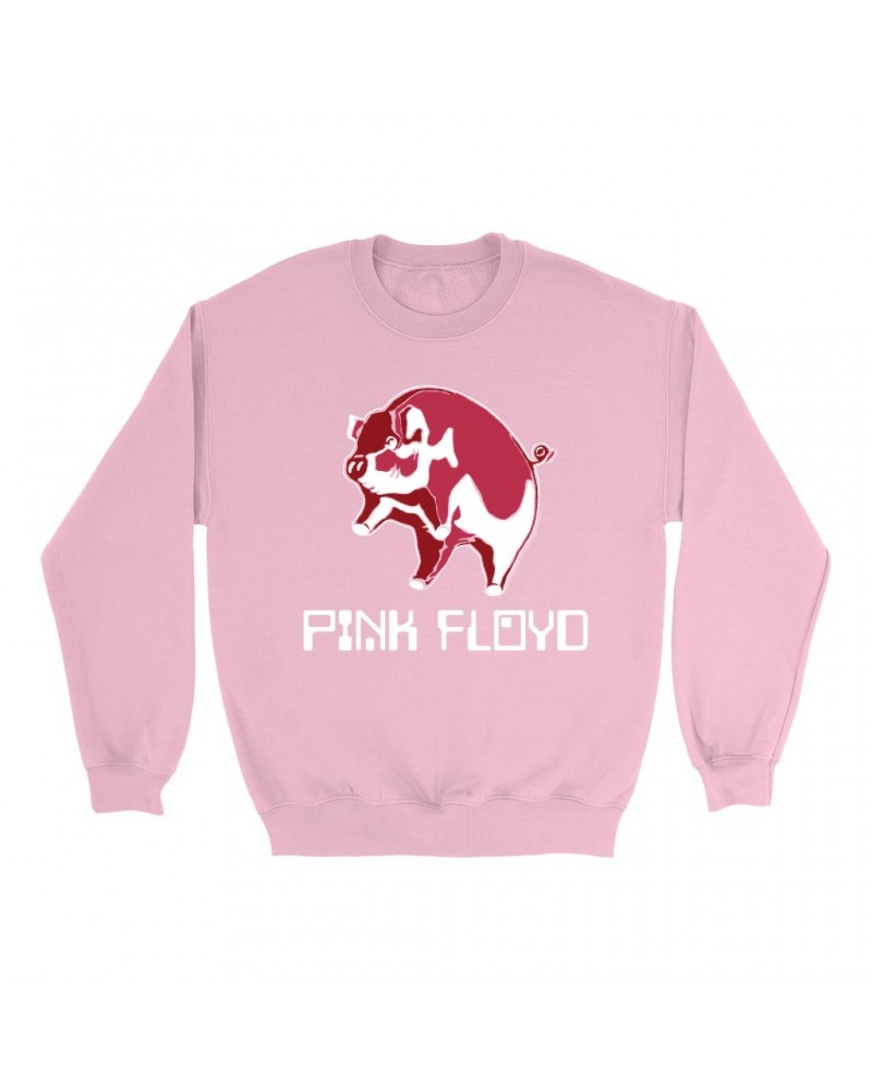 Pink Floyd Bright Colored Sweatshirt | Animals '77 Reissue Design Sweatshirt $15.03 Sweatshirts