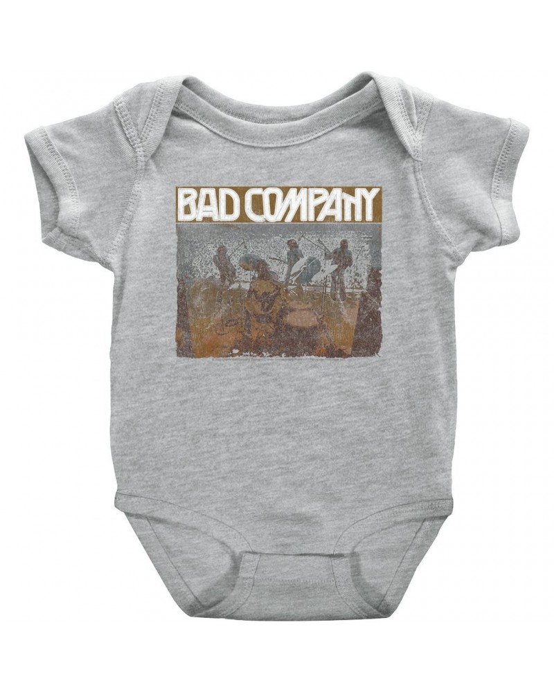 Bad Company Baby Short Sleeve Bodysuit | Swan Song Tour 2016 Distressed Bodysuit $7.58 Kids