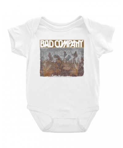 Bad Company Baby Short Sleeve Bodysuit | Swan Song Tour 2016 Distressed Bodysuit $7.58 Kids