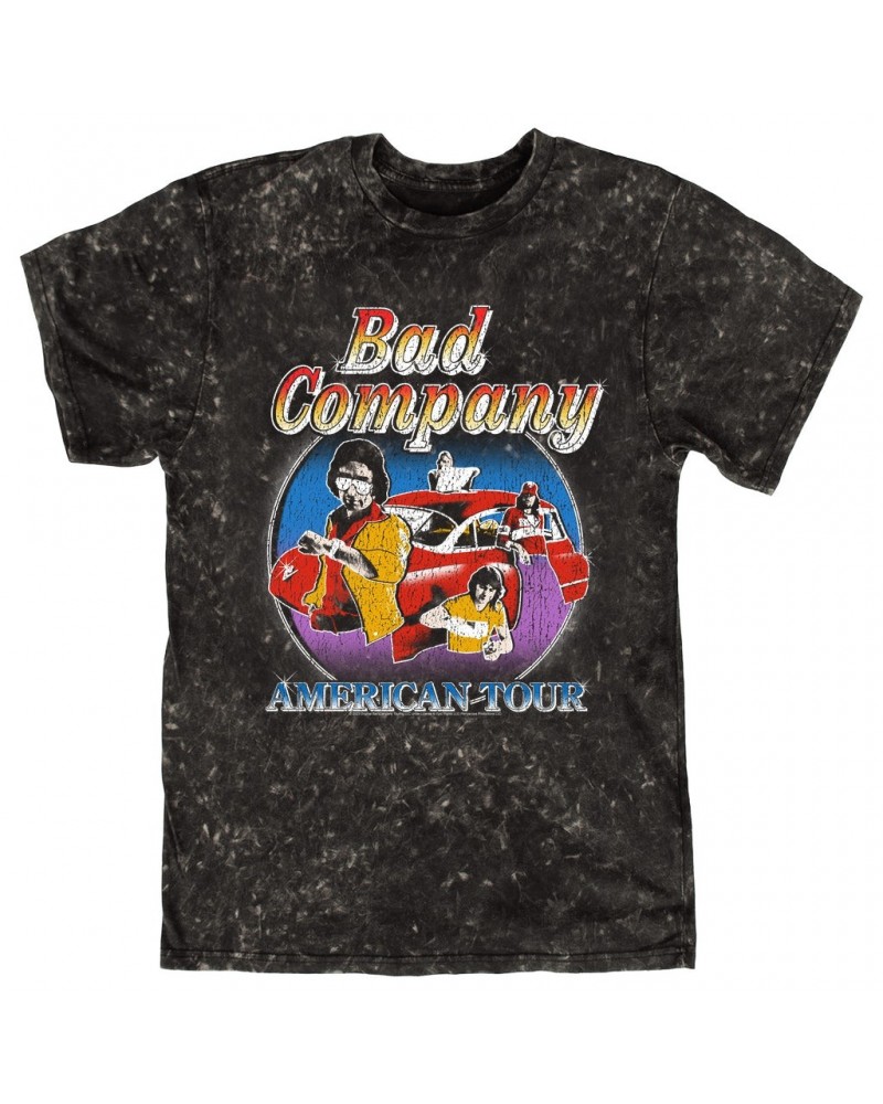 Bad Company T-shirt | Crazy Circles American Tour Distressed Mineral Wash Shirt $11.08 Shirts