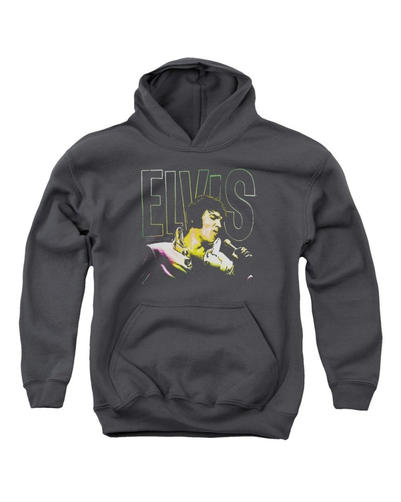 Elvis Presley Youth Hoodie | MULTICOLORED Pull-Over Sweatshirt $8.99 Sweatshirts
