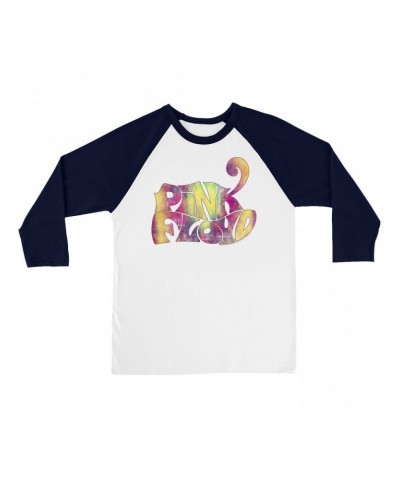Pink Floyd 3/4 Sleeve Baseball Tee | Tie Dye Groovy Logo Distressed Shirt $14.38 Shirts