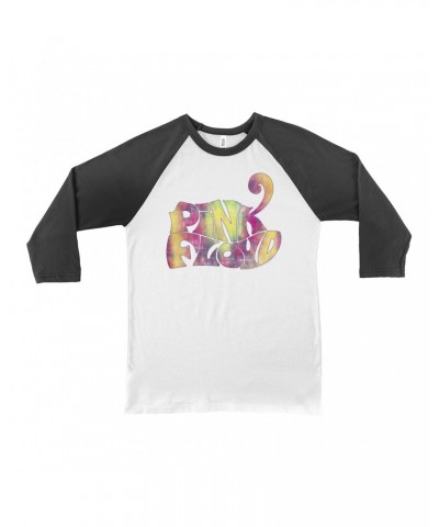 Pink Floyd 3/4 Sleeve Baseball Tee | Tie Dye Groovy Logo Distressed Shirt $14.38 Shirts