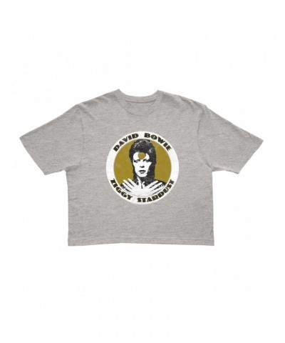 David Bowie Ladies' Crop Tee | Golden Bowie As Ziggy Stardust Crop T-shirt $12.94 Shirts